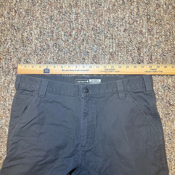 Carhartt Rugged Flex Short 36 Gray Relaxed Fit Canvas Utility Work 9'' Inseam - Picture 5 of 7